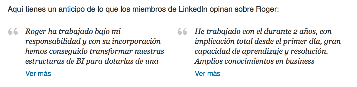 recomendaciones linkedin roger grossi