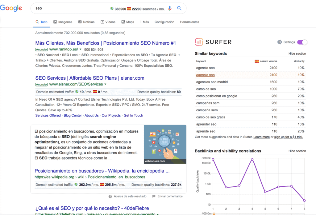 SEOCIMIENTOS(IV): Llegó BERT 3 keyword surfer